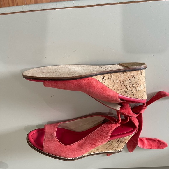 Bettye Muller asper drill, cork soul wedge size 10 suede uppers in peach sherbet - Picture 4 of 6